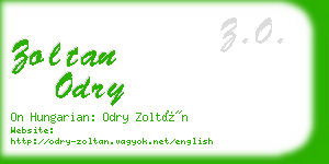 zoltan odry business card